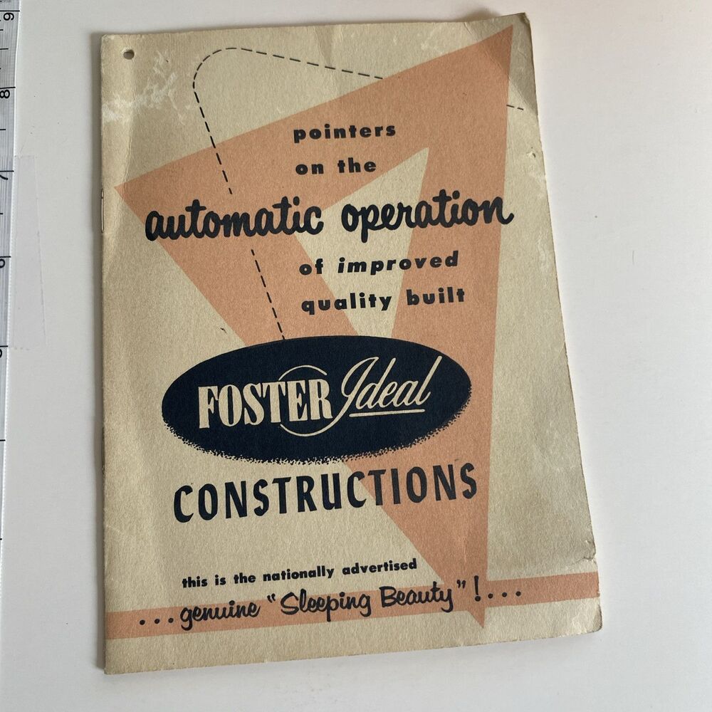 Vintage SOFA SLEEPER INSTRUCTIONS Foster Ideal Illustrated Advertising